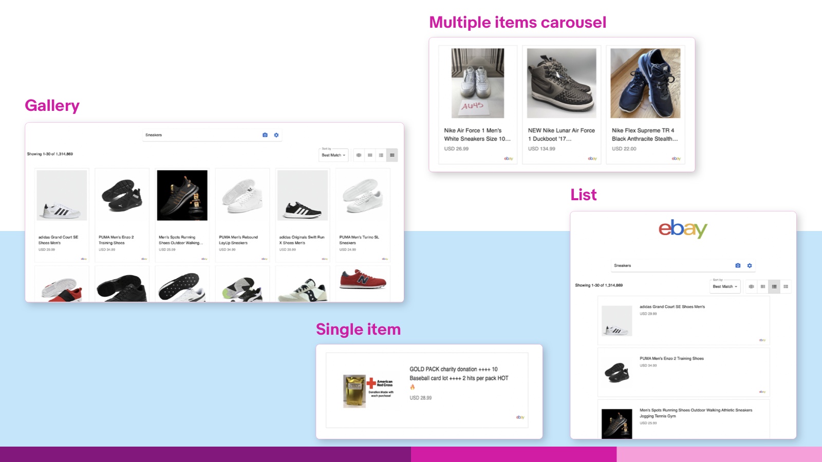 Different shopping experiences with the eBay Items  widget